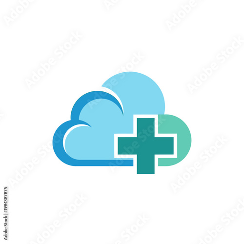 Cloud computing medical health services logo.