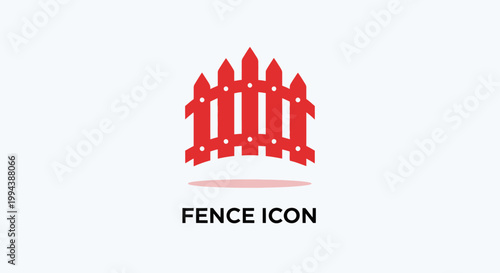 Red Fence Icon Isolated on White Background for Design.