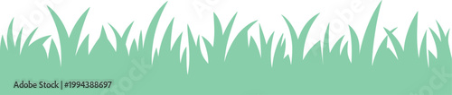 Grass border silhouette, green lawn nature ground decoration vector illustration design element