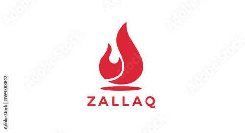 Red Flame Logo on White Background Represents Energy and Power.