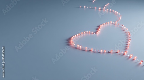 An Artistic Heart Created from Lights. The image features a heart-shaped design crafted from lights, expressing feelings and romance, all against a blue background. 