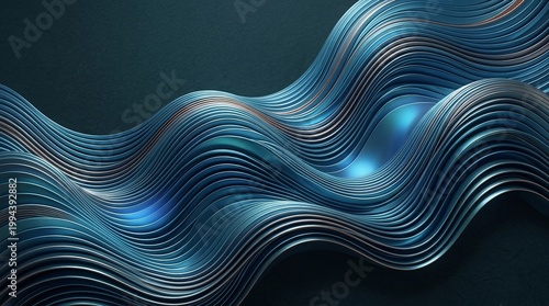 Abstract Blue Wave Pattern Blue Waves Metallic Design Flowing Texture Art Fluid. Concept featuring blue waves, metallic, design, flowing, texture for professional commercial design.