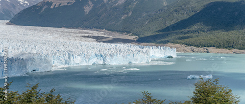 myriad of jagged ice formations at glacier eastern front on Tempanos channel of lake Argentino, Perito Moreno, El Calafate, Argentina