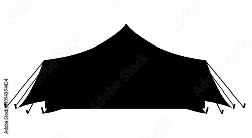 Black fabric canopy outdoor shelter.