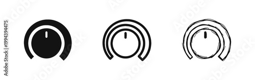 Control Knob and Volume Dial Icons for Settings and Interface