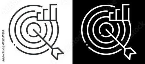 Minimalist target arrow icon for precision and success