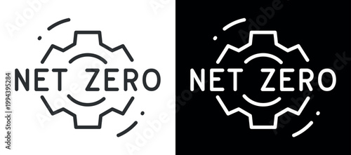 Net zero icon with gear symbolizing sustainability and environmental goals