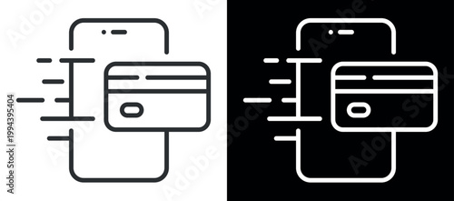 Mobile contactless payment concept with smartphone and credit card icon