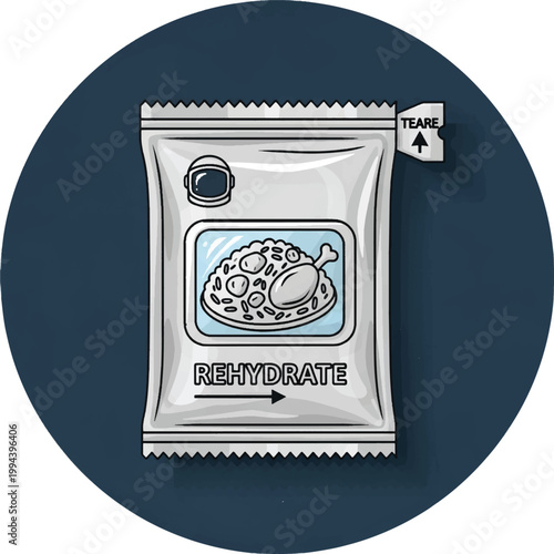 Rehydrate, Instant Food, Space, Freeze Dried, Meal Icon, Vector Graphic