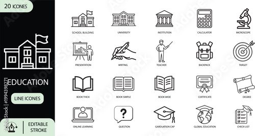 Education icon set. It contains icons related to problem solving and education, team building, collaboration, teamwork, coaching, solid icon collection.