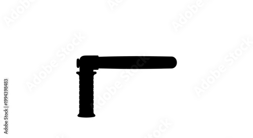 Silhouette of a black ratchet wrench isolated on white background.