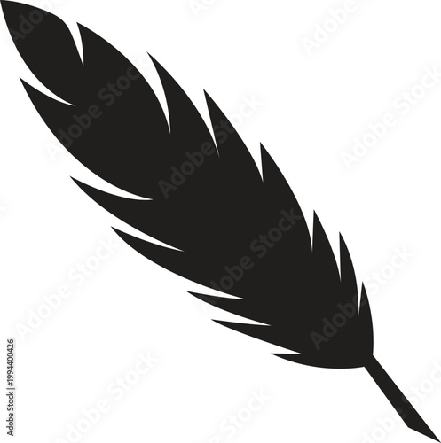 feather icon black silhouette bird plume symbol eps vector file
