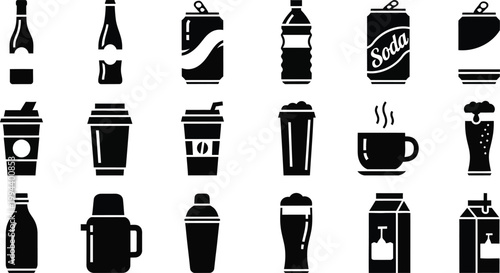 Black and white beverage on white background drink coffee 1