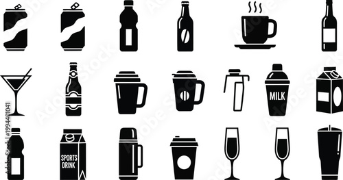 Black and white beverage on white background drink coffee 3