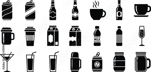 Black and white beverage on white background drink coffee 4