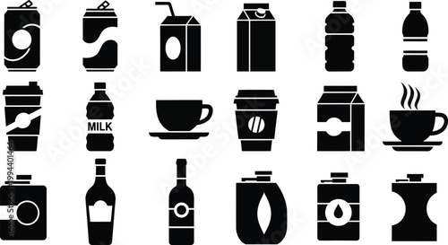 Black and white beverage on white background drink milk 2