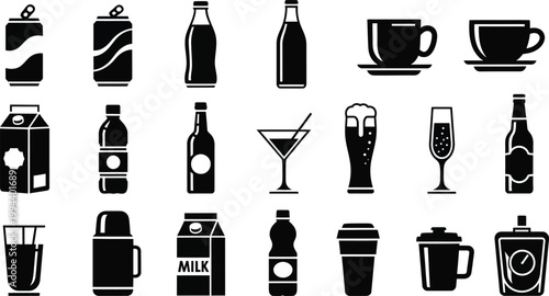 Black and white beverage on white background drink milk carton
