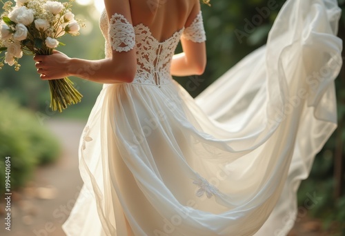 Bridal Lace Intricacies Delicate Openwork Floral Accents Dreamy Wedding Attire