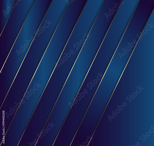 深みのあるネイビーカラーに斜めストライプとゴールドラインが映える高級背景素材