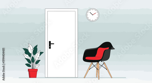 A series of colorful illustrations depicting people relaxing and working from home in modern living rooms