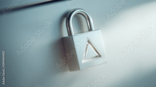 Metallic padlock with transparent background