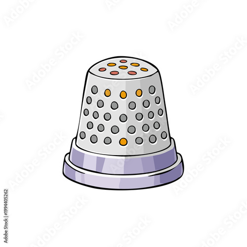 Classic thimble sewing tool for fabric protection and needlework detail