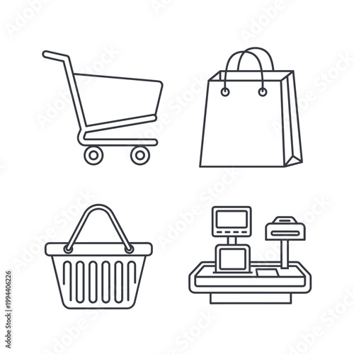 Shopping cart and retail items 1.