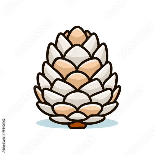 Stylized stylized cone illustration with layered scales and soft colors