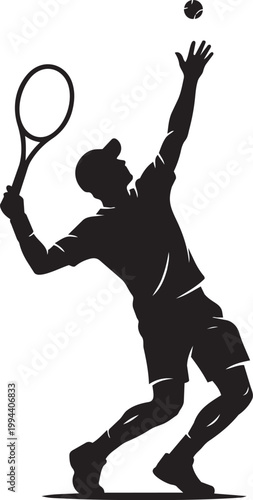 Tennis player serving a ball with a backhand grip