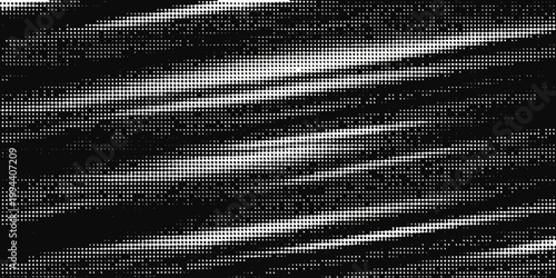 Quadro su tela Abstract black and white pattern with dynamic flowing horizontal lines