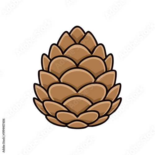 Brown Pine Cone Seed Pod Illustration Isolated Object