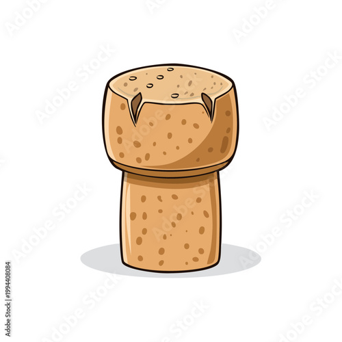 Champagne Cork Isolated Illustration Celebration Beverage Closure
