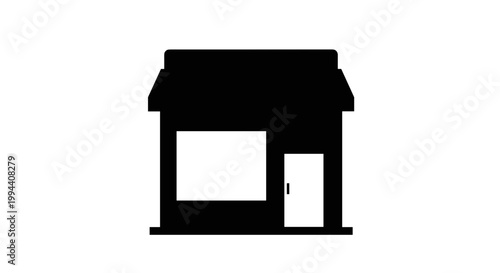 Simple Black Small House Icon.