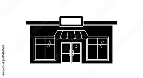 Storefront with awning and door.