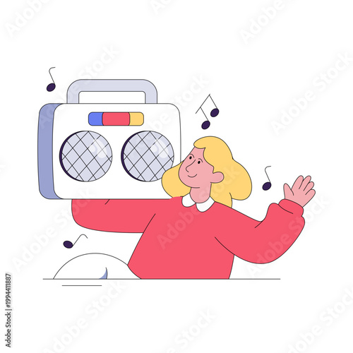 A unique design illustration of radio 