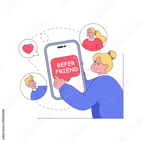 Perfect design illustration of refer friend 