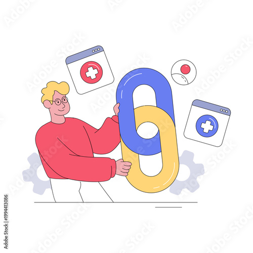 Add linkage illustration, editable vector 