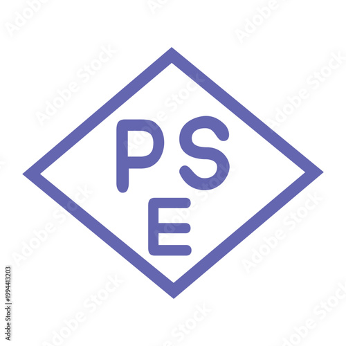 PSE Diamond Mark Certification Icon for Japanese Electrical Product Safety Compliance and Mandatory Regulatory Approval Labeling