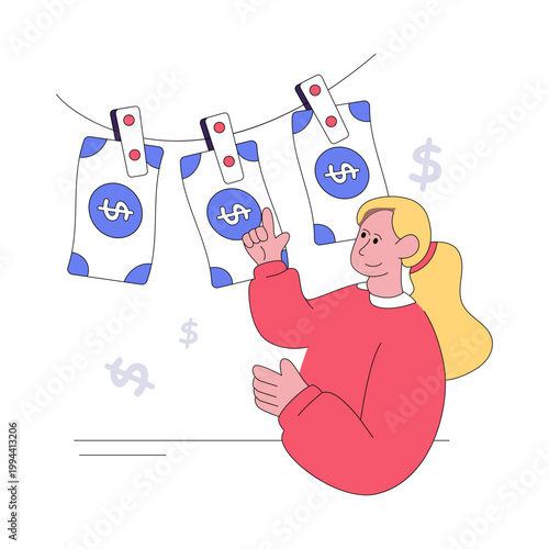 A beautiful design illustration of money laundering 