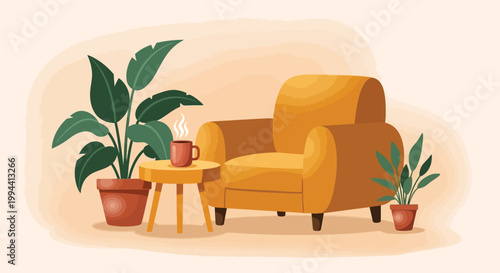 A cartoon illustration depicts a person in a full protective suit spraying with a long handled device