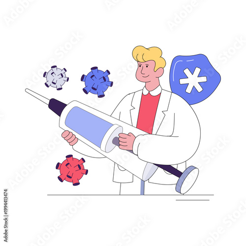 Premium download illustration of vaccination