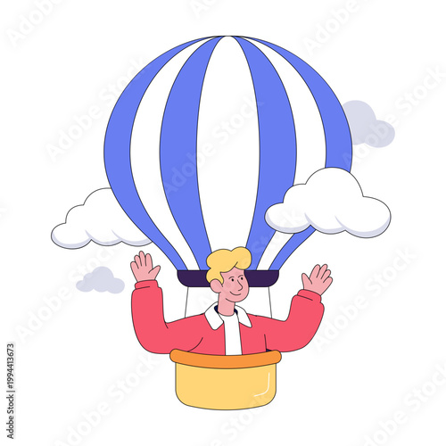An eye catching design illustration of hot air balloon 
