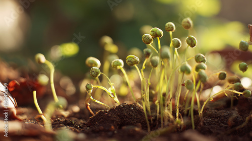plant sprouts in the sun