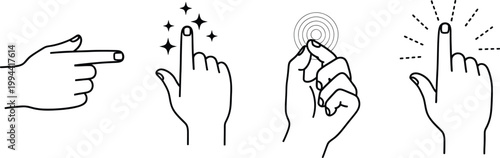 American sign language depictions of handshapes and fingerspelling gestures