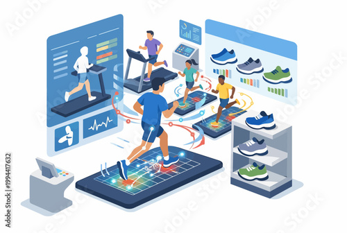 Isometric AR Retail Gait Analysis and Futuristic Fitness Tech