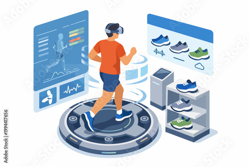 Isometric VR Gait Analysis and Virtual Footwear Shopping Experience