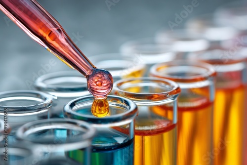laboratory test tubes with liquid
