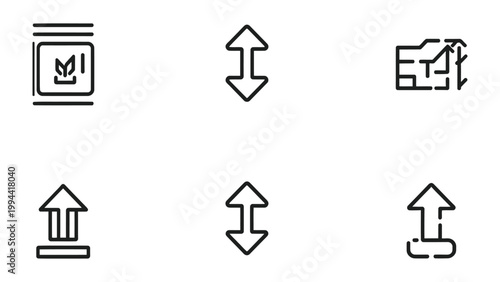 Free Download Minimalist Icon Set: An assortment of line art icons, showcasing abstract concepts, perfect for digital interfaces and minimalist design.  - GFXLoad