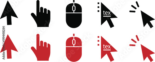Computer cursors and hand icons a collection of digital interface elements