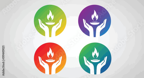 A delivery person hands a package to a woman at the window of a charming small house